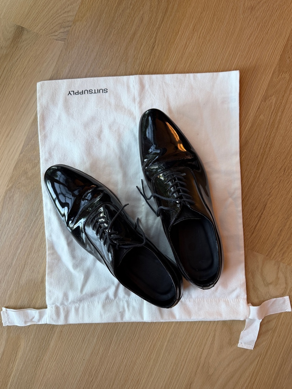 Suitsupply Black Patent Leather Lace-Up Oxfords